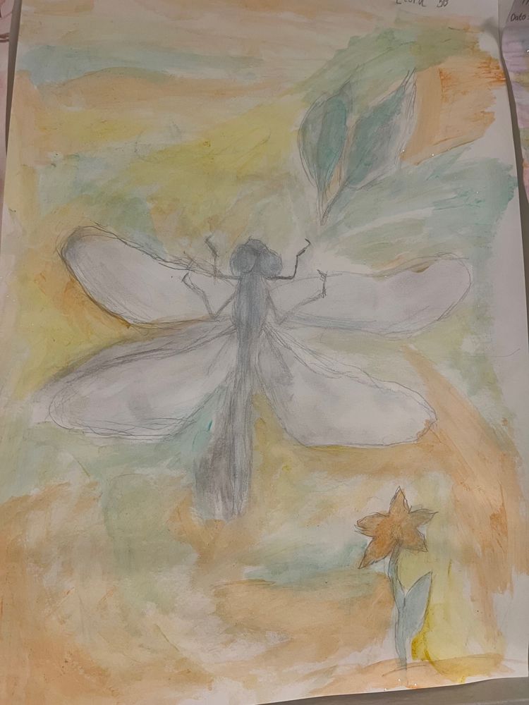 Et maleri av en sommerfugl