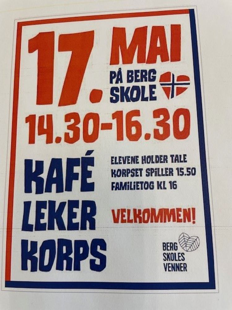 Plakat med program for ettermiddagsarrangementet