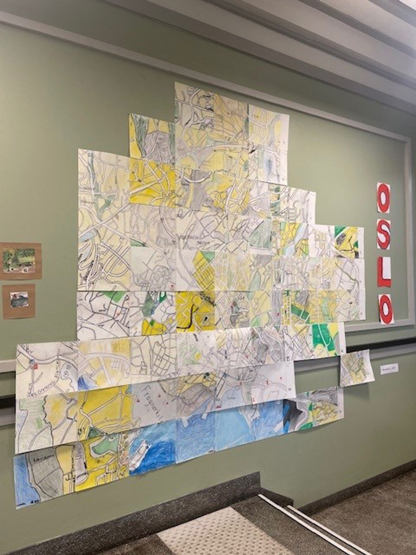 en vegg med et kart over Oslo på en vegg med et kart over Oslo på